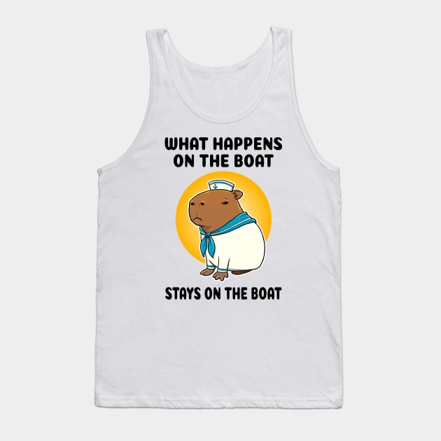 What happens on the boat stays on the boat Capybara Sailor Tank Top by capydays